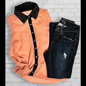 Peach 🍑 Bling Dressy Spring Tank Top